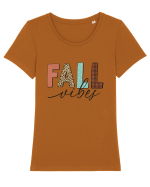 Fall Vibes Tricou mânecă scurtă guler larg fitted Damă Expresser