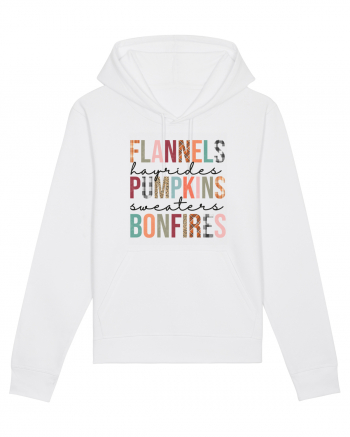 Flannels Pumpkins Bonfires White