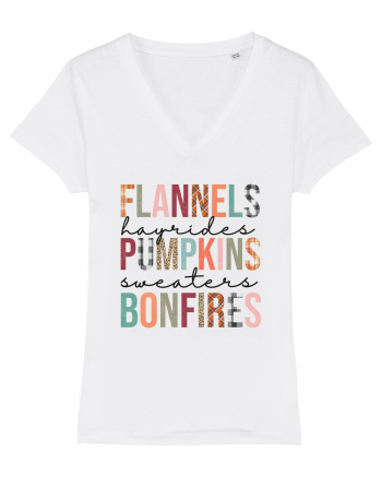 Flannels Pumpkins Bonfires White