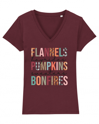 Flannels Pumpkins Bonfires Burgundy