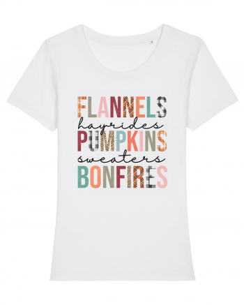 Flannels Pumpkins Bonfires White