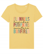 Flannels Pumpkins Bonfires Tricou mânecă scurtă guler larg fitted Damă Expresser