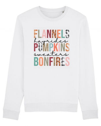 Flannels Pumpkins Bonfires White