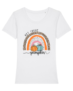 Pumpkin Rainbow Tricou mânecă scurtă guler larg fitted Damă Expresser