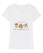 Pumpkin Spice Tricou mânecă scurtă guler V Damă Evoker