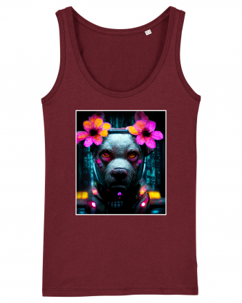 cyber punk dog Burgundy