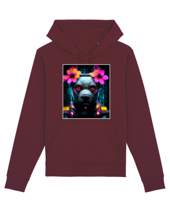 cyber punk dog Burgundy