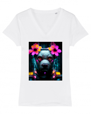 cyber punk dog White