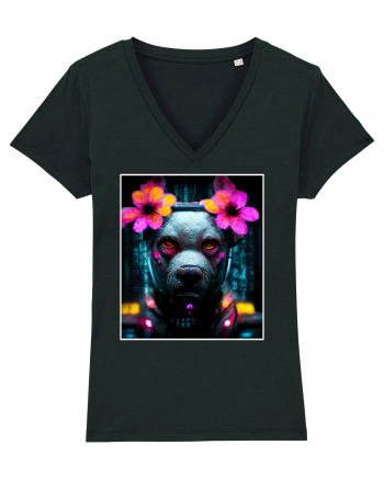 cyber punk dog Black