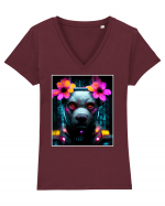 cyber punk dog Tricou mânecă scurtă guler V Damă Evoker