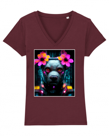 cyber punk dog Burgundy