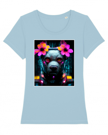 cyber punk dog Sky Blue