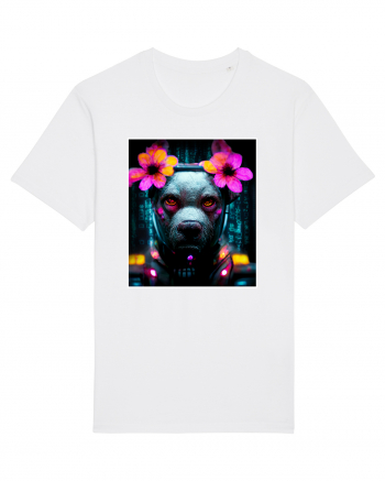 cyber punk dog White