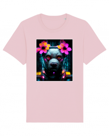 cyber punk dog Cotton Pink