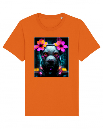 cyber punk dog Bright Orange