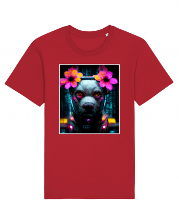 cyber punk dog Red