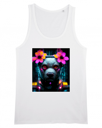 cyber punk dog White