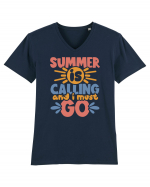 Summer is calling and i must go Tricou mânecă scurtă guler V Bărbat Presenter