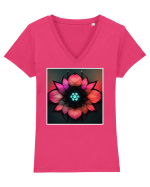 cyber flower Tricou mânecă scurtă guler V Damă Evoker