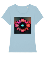 cyber flower Tricou mânecă scurtă guler larg fitted Damă Expresser