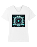 geometric flower Tricou mânecă scurtă guler V Bărbat Presenter