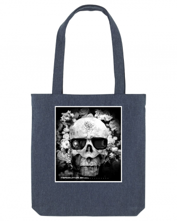 black and white skull Midnight Blue