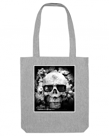 black and white skull Heather Grey