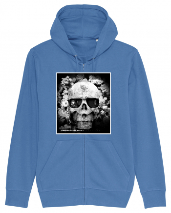 black and white skull Bright Blue