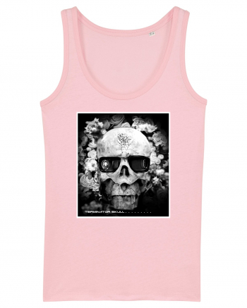 black and white skull Cotton Pink