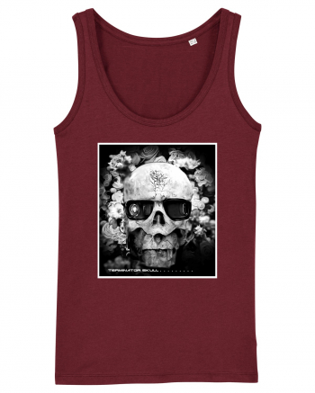 black and white skull Burgundy