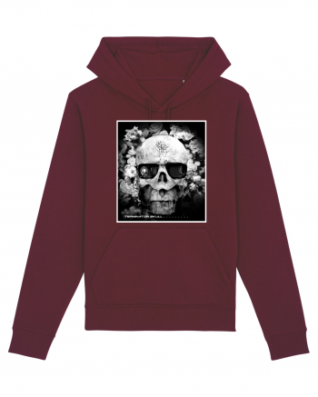 black and white skull Burgundy