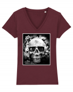 black and white skull Tricou mânecă scurtă guler V Damă Evoker