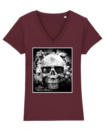 black and white skull Burgundy