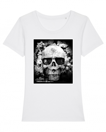 black and white skull White