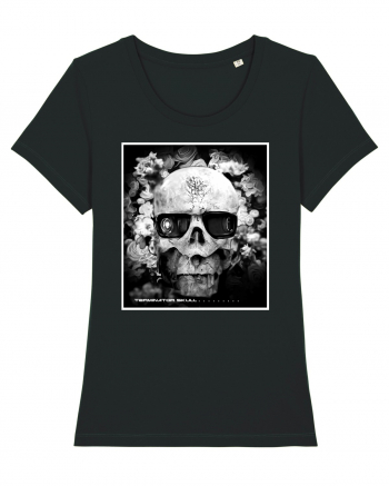 black and white skull Black