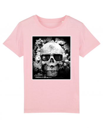 black and white skull Cotton Pink