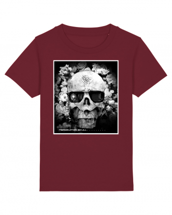 black and white skull Burgundy