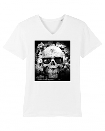 black and white skull White