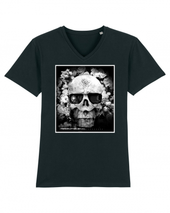 black and white skull Black