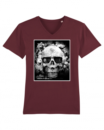 black and white skull Burgundy