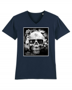 black and white skull Tricou mânecă scurtă guler V Bărbat Presenter