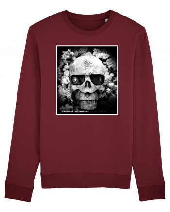 black and white skull Burgundy