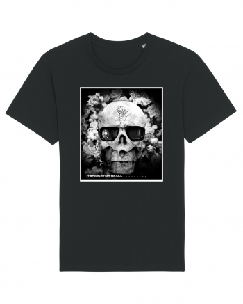 black and white skull Black