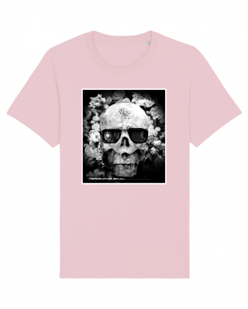 black and white skull Cotton Pink