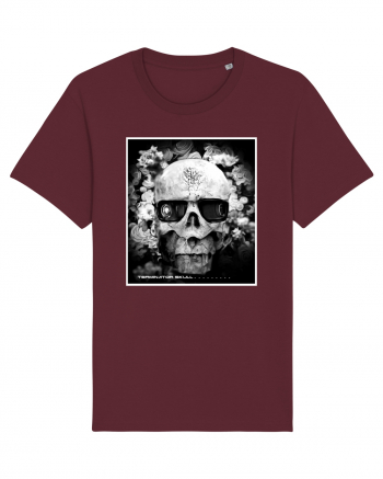 black and white skull Burgundy