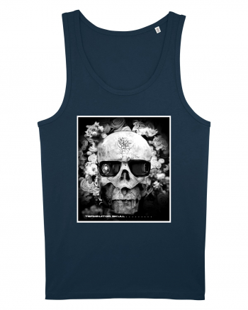 black and white skull Navy