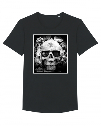 black and white skull Black