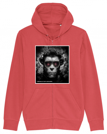 black and white monkey Carmine Red