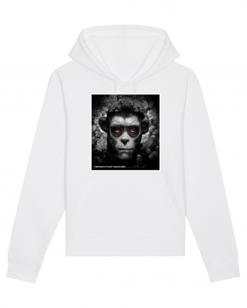 black and white monkey White