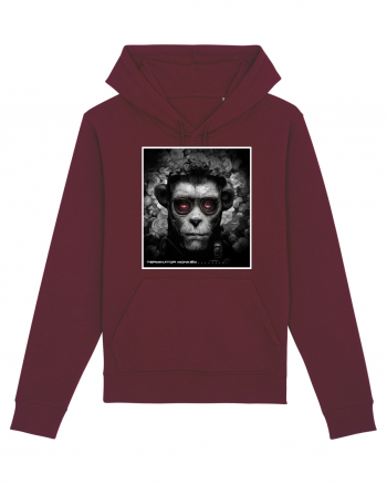 black and white monkey Burgundy